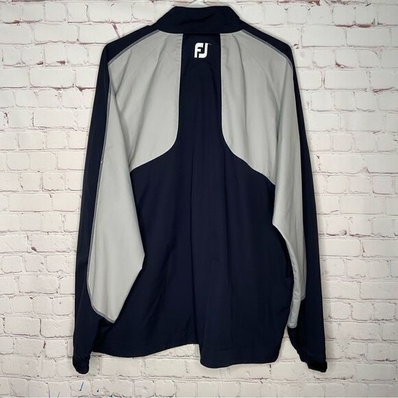 Footjoy 1/2 Zip Golf Pullover Long Sleeve Windshirt Navy Silver Size L - Picture 13 of 13